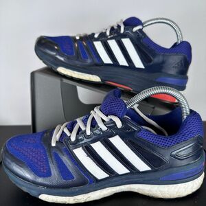 Adidas Mens 6.5 Womens 7.5 Supernova Sequence Boost Black Blue Running Shoes